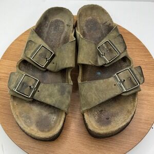 Birkenstock Arizona Sandals Leather Slip On Comfort‎ Slides Shoes Size EU 38 / 7